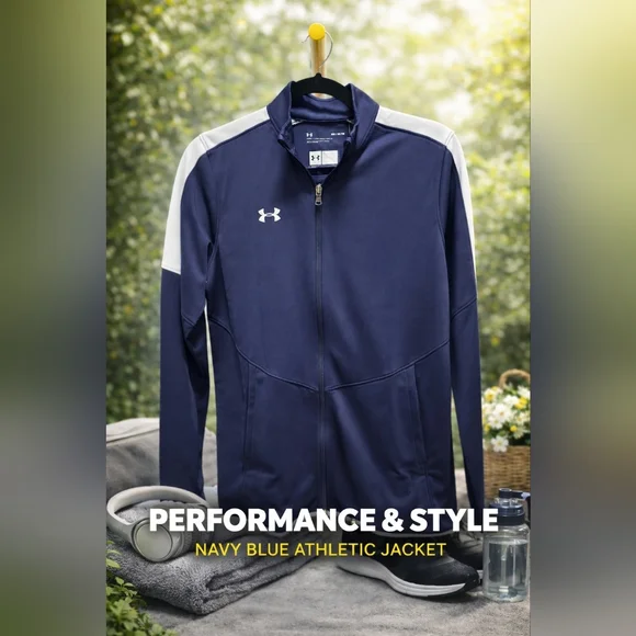 New Under Armour Men's Performance Jacket in Navy and White Size Medium - Picture 1 of 4